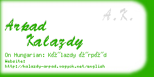arpad kalazdy business card